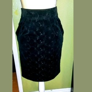 Vintage Betsey Johnson Corduroy eyelet Skirt